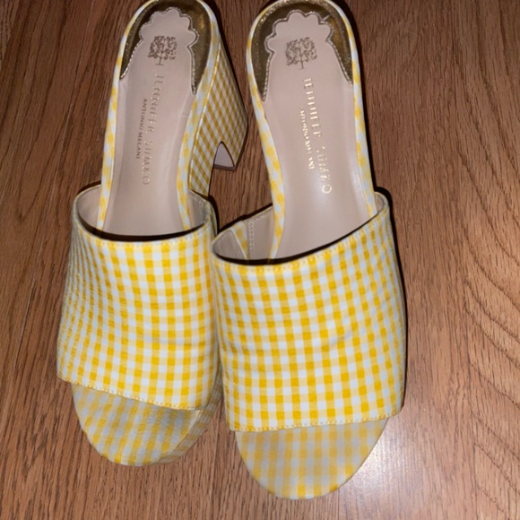 🌼Antonio Melani x Jennifer Sumko The Cove Yellow Gingham Open Platform SZ 8.5 - Picture 7 of 16